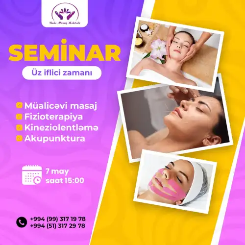 Üz iflici zamanı masaj seminarı, Bakı Masaj Məktəbi