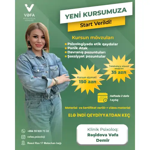 Psixoloq kursları, Vəfa Rəşidova Demir