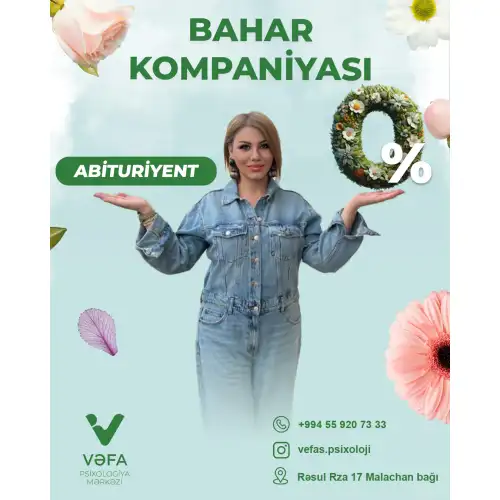 Abituriyentlər üçün bahar kampaniyası,  Vəfa Rəşidova Demir