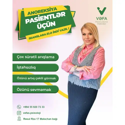 Anoreksiya pasientlər üçün seanslar, Vəfa Rəşidova Demir
