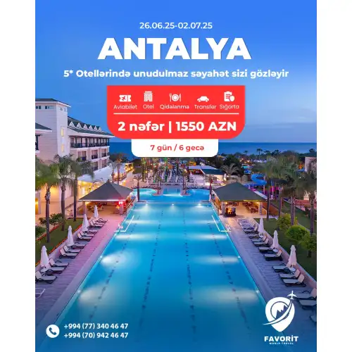 Qaynar Antalya Turu, Favorit Travel