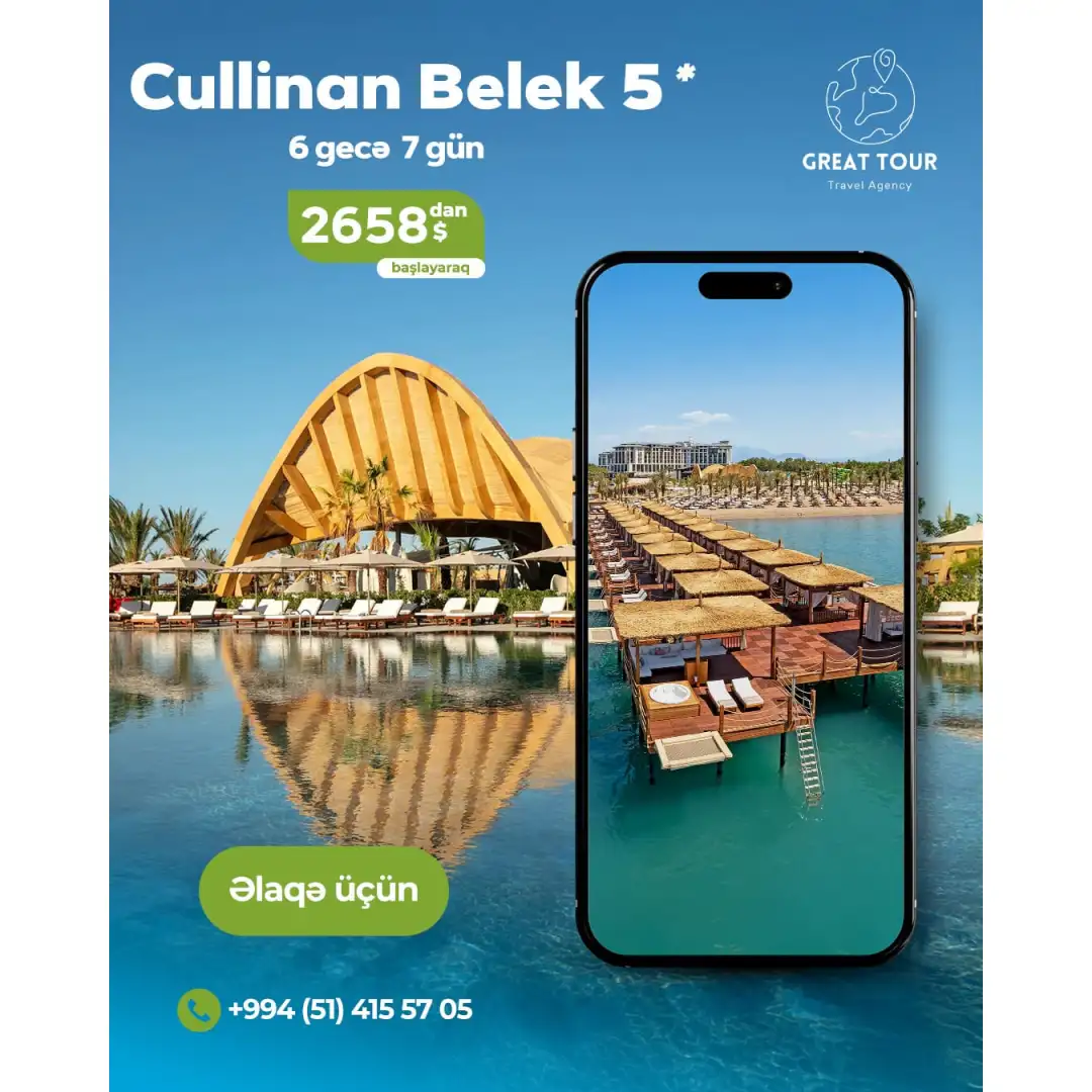 Cullinan Belek 5 ulduzlu oteli, Great Travel Cullinan Belek 5 ulduzlu oteli, Great Travel